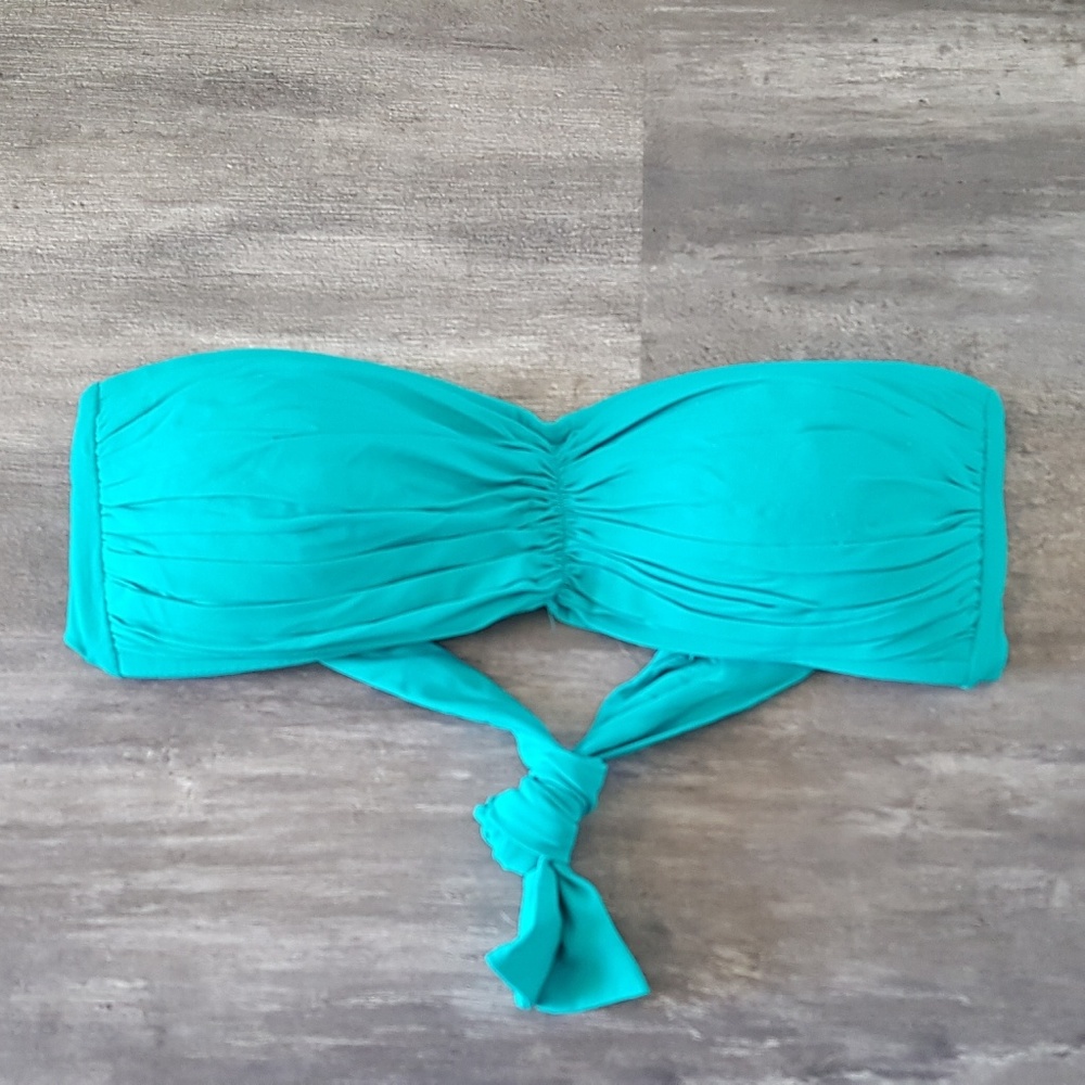 Turquoise 2Bamboo Bandeau Bikini Top